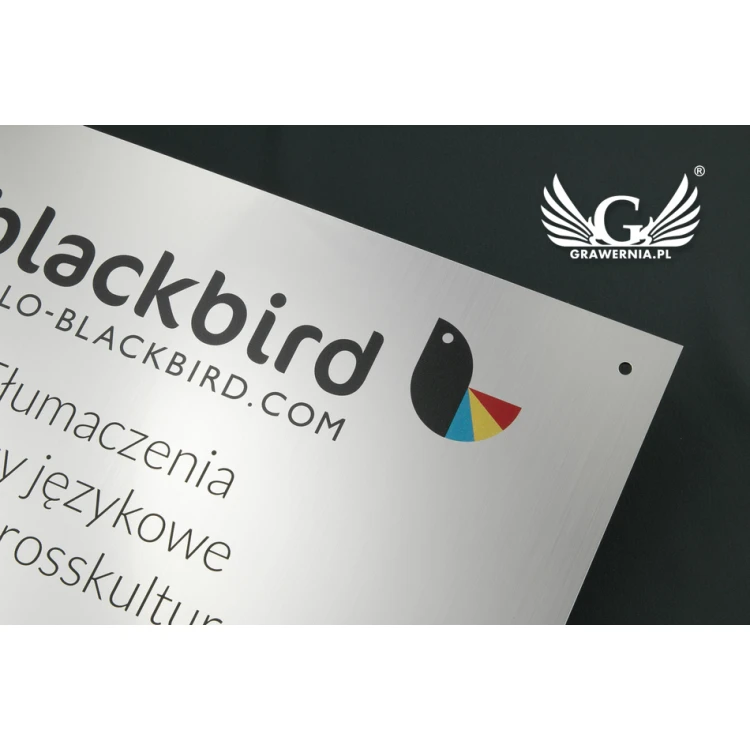 Company Plaque - size 400x250mm - engraving and UV print - TAB057