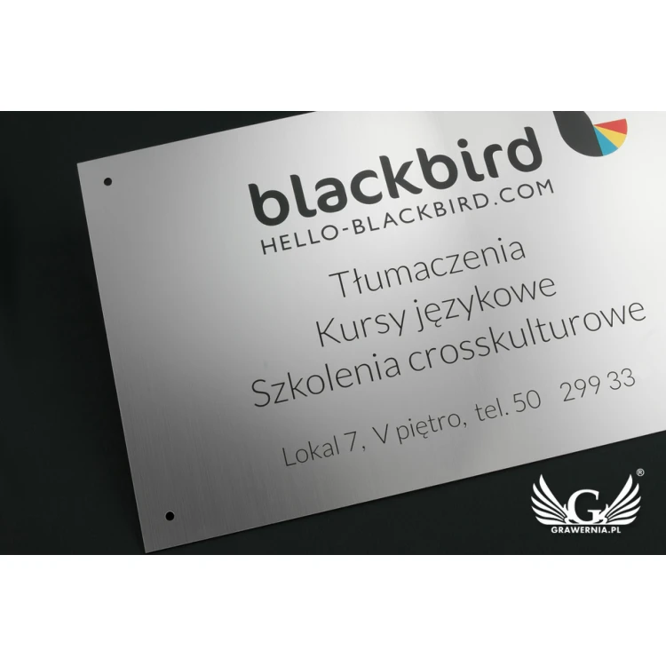 Company Plaque - size 400x250mm - engraving and UV print - TAB057