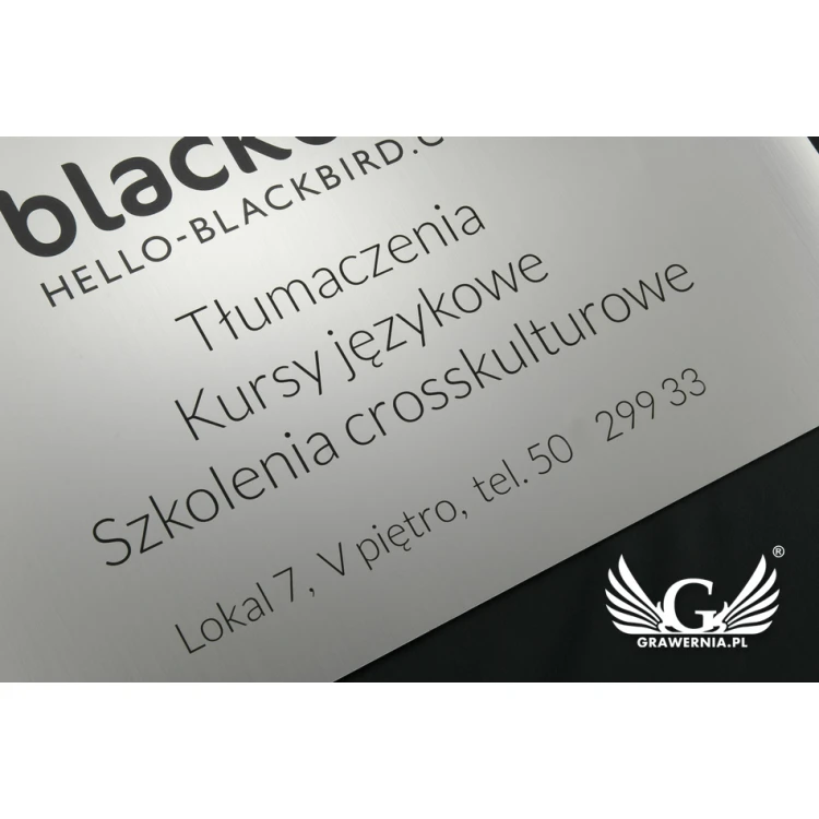 Company Plaque - size 400x250mm - engraving and UV print - TAB057