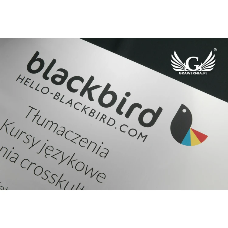 Company Plaque - size 400x250mm - engraving and UV print - TAB057