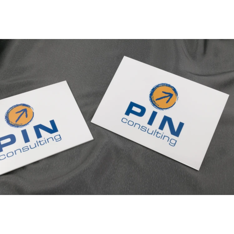 COMPANY SIGN WITH CUSTOM LOGO - WHITE ACRYLIC 3mm thick - dimensions 210x148mm - UV PRINTING