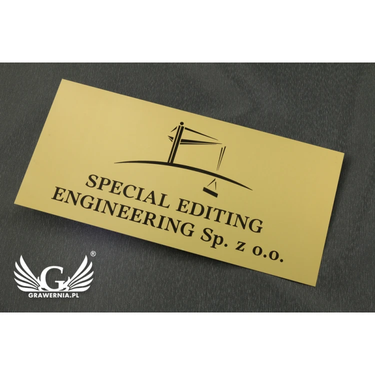 Gold Aluminium Company Plaque - AlumaMark - size 250x120mm