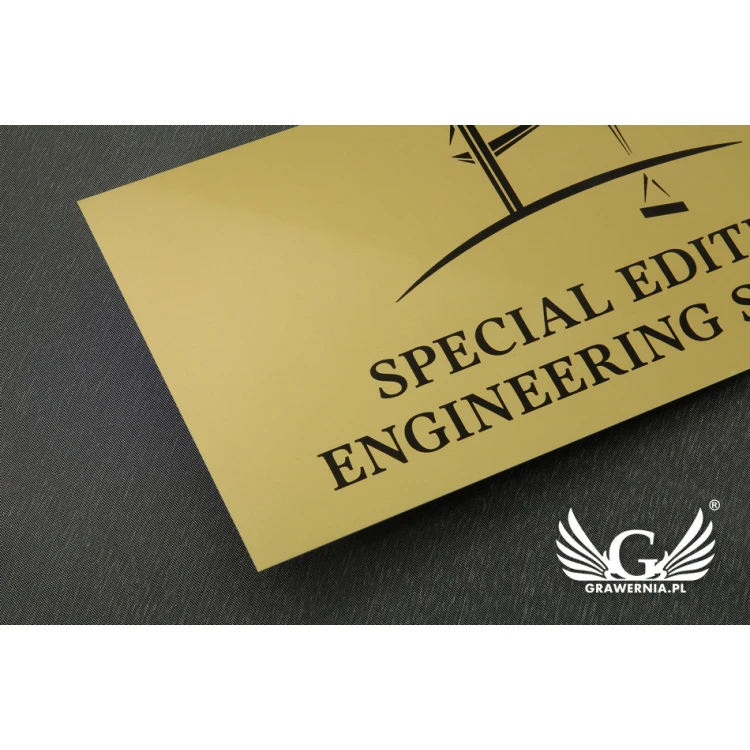 Gold Aluminium Company Plaque - AlumaMark - size 250x120mm