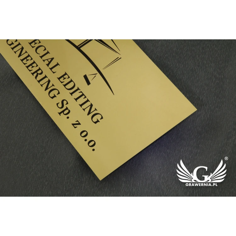 Gold Aluminium Company Plaque - AlumaMark - size 250x120mm