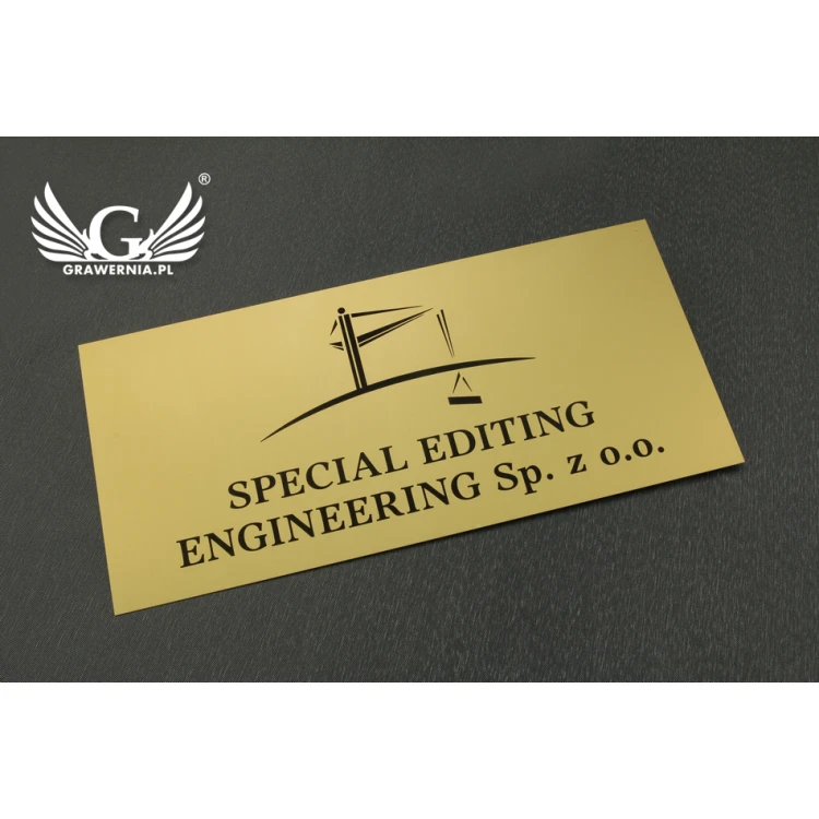 Gold Aluminium Company Plaque - AlumaMark - size 250x120mm