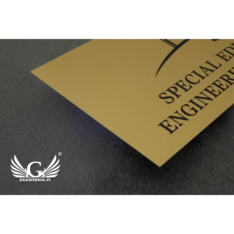 Gold Aluminium Company Plaque - AlumaMark - size 250x120mm