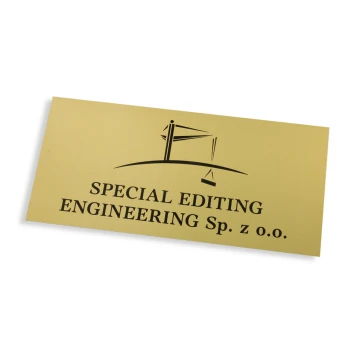 Gold Aluminium Company Plaque - AlumaMark - size 250x120mm