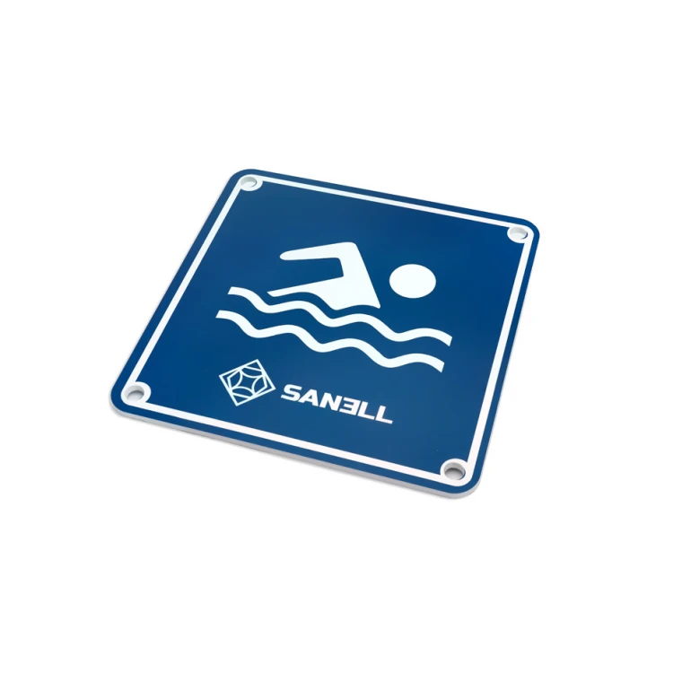 Engraved Information Plaque for Pool - Size 150x150mm - Blue Laminate 3mm - TAB253