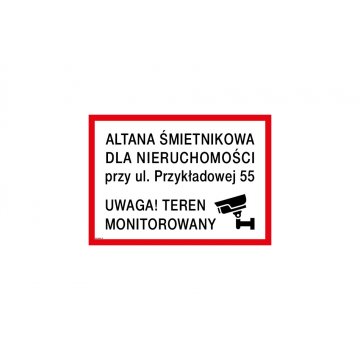 Information plaque for gazebo, garbage shed - size 490x350mm - PVC - colorful UV print - TAB246