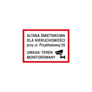 Information plaque for gazebo, garbage shed - size 490x350mm - PVC - colorful UV print - TAB246