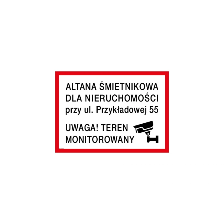 Information plaque for gazebo, garbage shed - size 490x350mm - PVC - colorful UV print - TAB246
