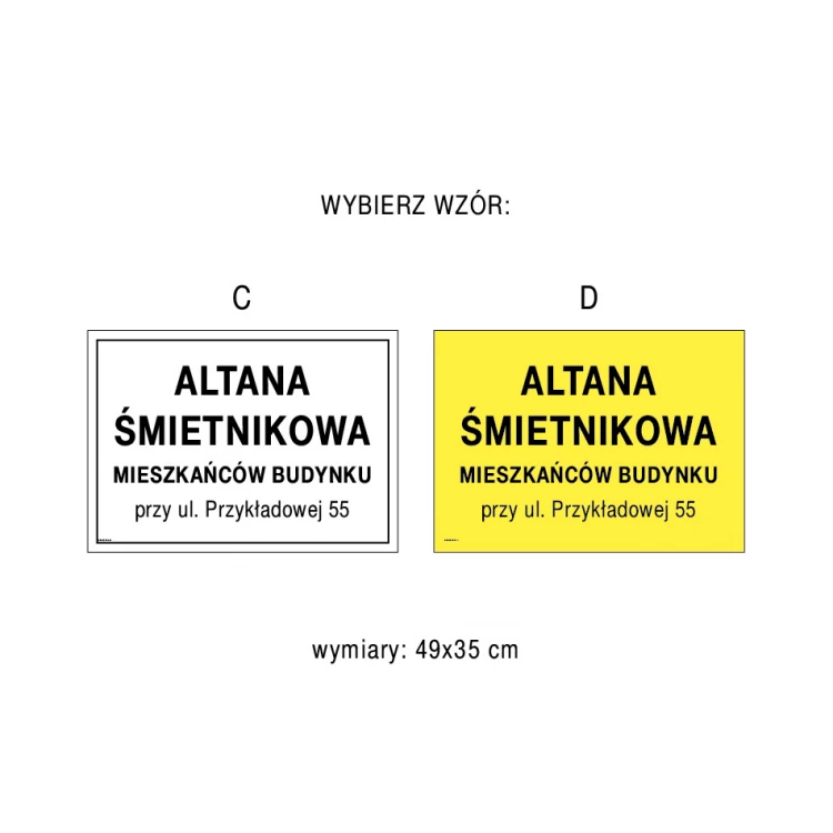 Information plaque for gazebo, garbage shed - size 490x350mm - PVC - colorful UV print - TAB246