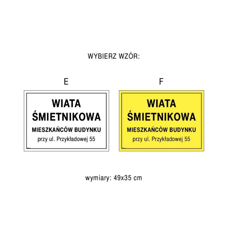 Information plaque for gazebo, garbage shed - size 490x350mm - PVC - colorful UV print - TAB246