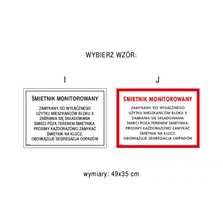 Information plaque for gazebo, garbage shed - size 490x350mm - PVC - colorful UV print - TAB246