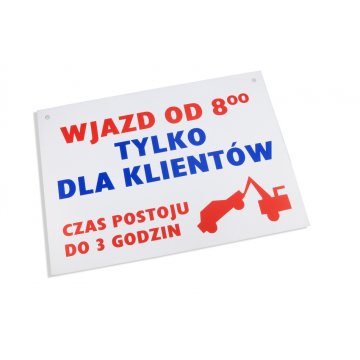 Information sign made of PVC material thickness 0.7mm - dimensions 320x400mm - UV print