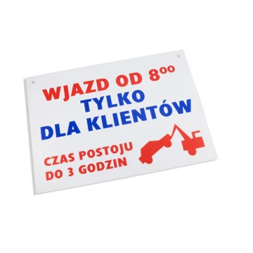 Information sign made of PVC material thickness 0.7mm - dimensions 320x400mm - UV print