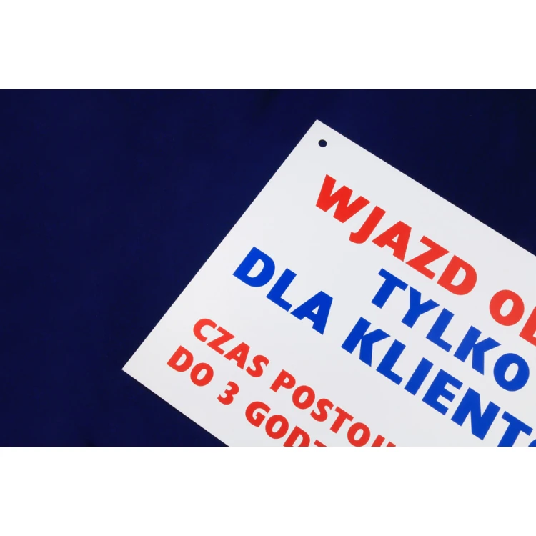 Information sign made of PVC material thickness 0.7mm - dimensions 320x400mm - UV print