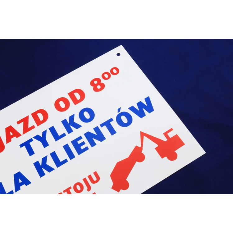 Information sign made of PVC material thickness 0.7mm - dimensions 320x400mm - UV print