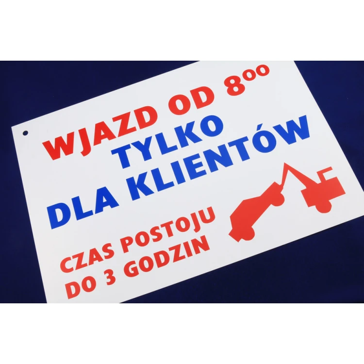 Information sign made of PVC material thickness 0.7mm - dimensions 320x400mm - UV print