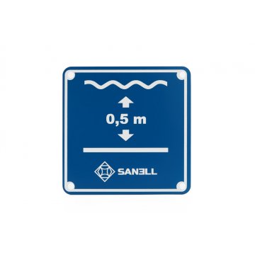 Engraved Information Plaque Pool Depth - size 150x150mm - blue laminate 3mm - TAB254