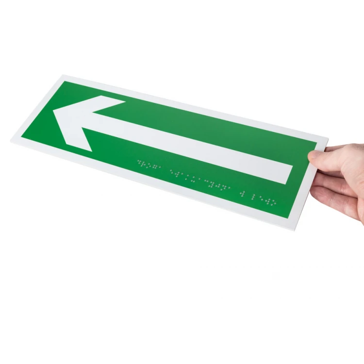 Informational Directional Sign with Braille - size 350x120mm - PVC - UV color print - BHP191