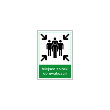 Assembly Point for Evacuation - Evacuation Sign - Size 350x490mm - PVC - Colorful UV Print - BHP092