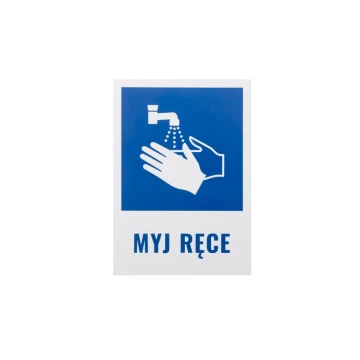 Information sign wash your hands - size 146x208mm - PCW - UV color print - TAB074