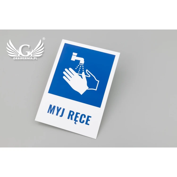 Information sign wash your hands - size 146x208mm - PCW - UV color print - TAB074