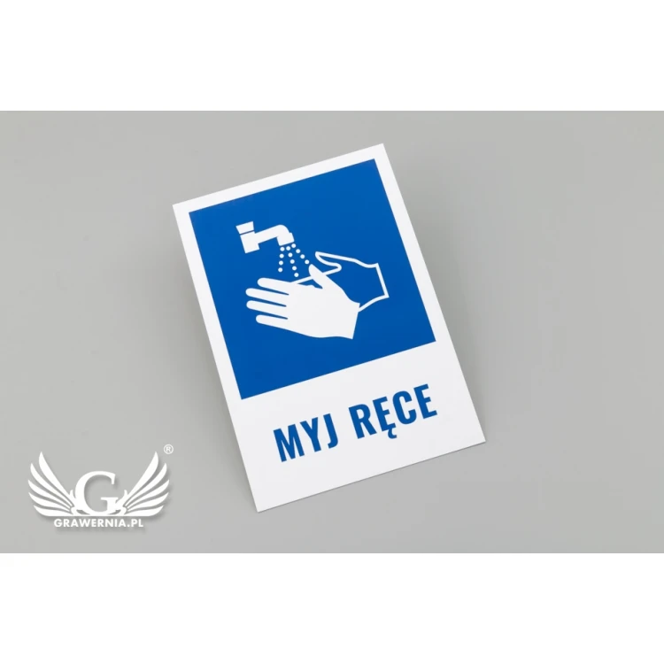 Information sign wash your hands - size 146x208mm - PCW - UV color print - TAB074
