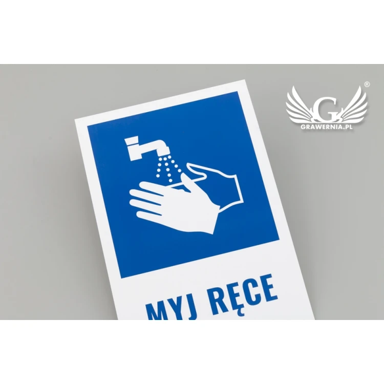 Information sign wash your hands - size 146x208mm - PCW - UV color print - TAB074