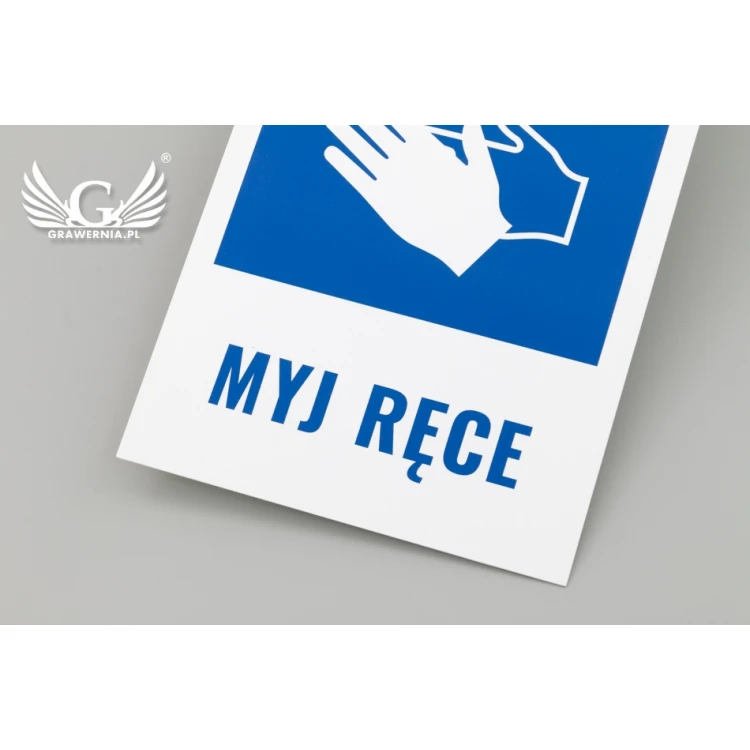 Information sign wash your hands - size 146x208mm - PCW - UV color print - TAB074