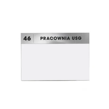 Information plaque for replaceable A5 note card dimensions 210x148mm - TAB068