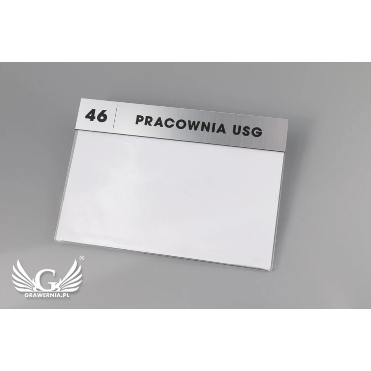 Information plaque for replaceable A5 note card dimensions 210x148mm - TAB068