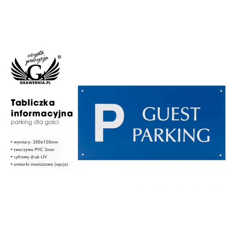 Information sign "Guest Parking" - size 300x150mm - PVC - UV color print - TAB065