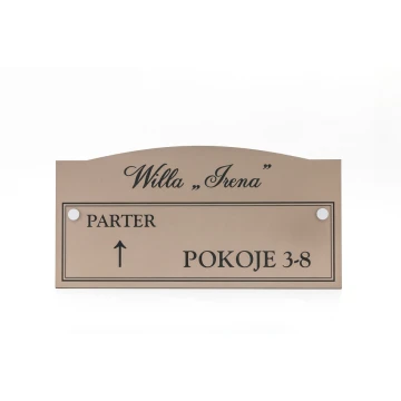 Information plaque - floors and rooms - size 300x150mm - caffe latte laminate - SZ132