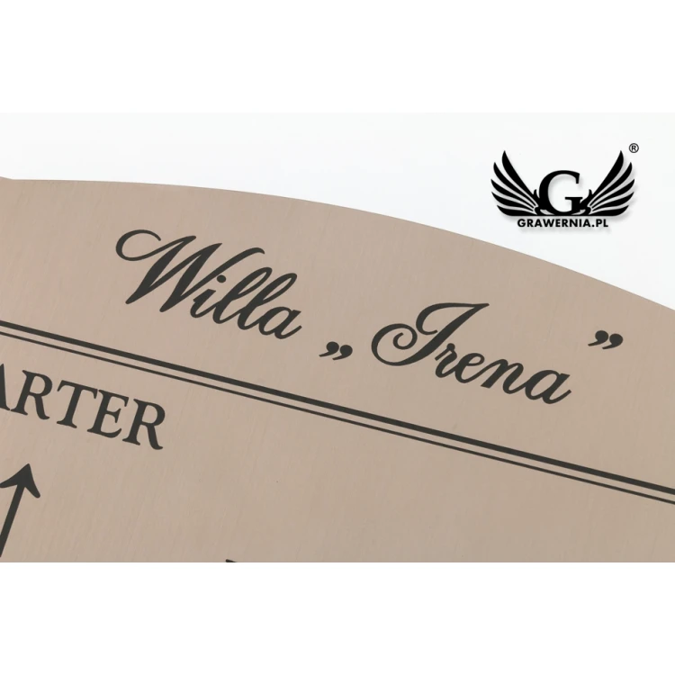 Information plaque - floors and rooms - size 300x150mm - caffe latte laminate - SZ132