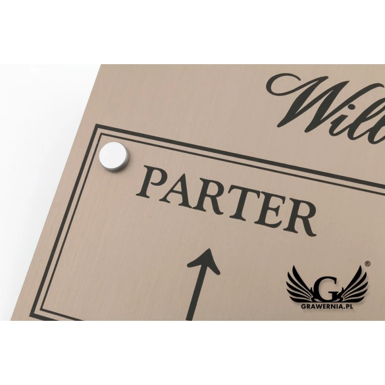 Information plaque - floors and rooms - size 300x150mm - caffe latte laminate - SZ132