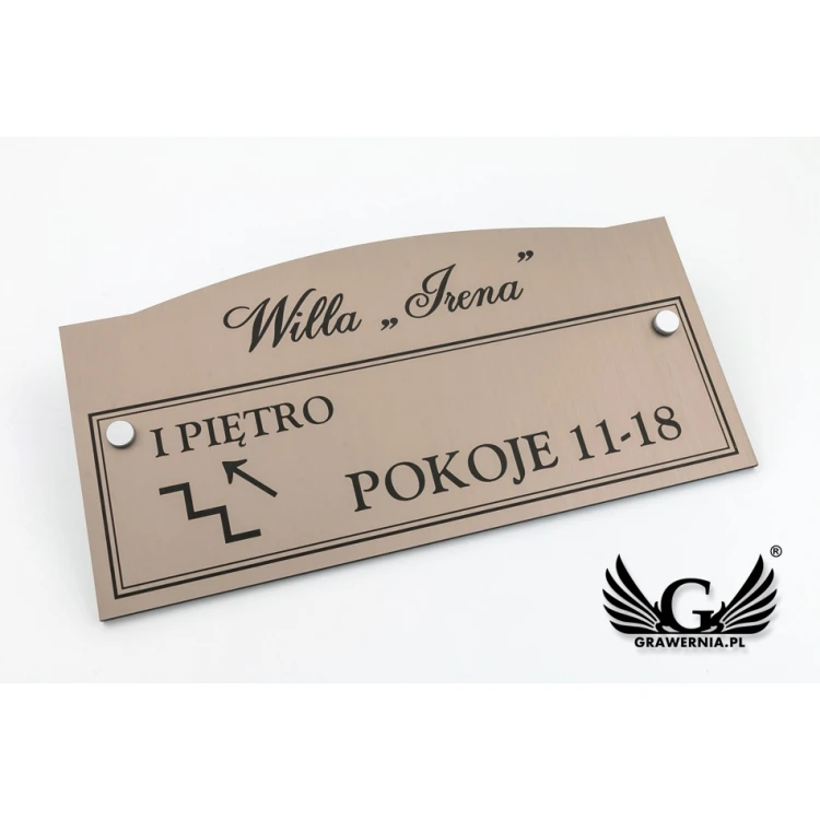 Information plaque - floors and rooms - size 300x150mm - caffe latte laminate - SZ132
