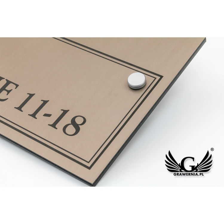 Information plaque - floors and rooms - size 300x150mm - caffe latte laminate - SZ132