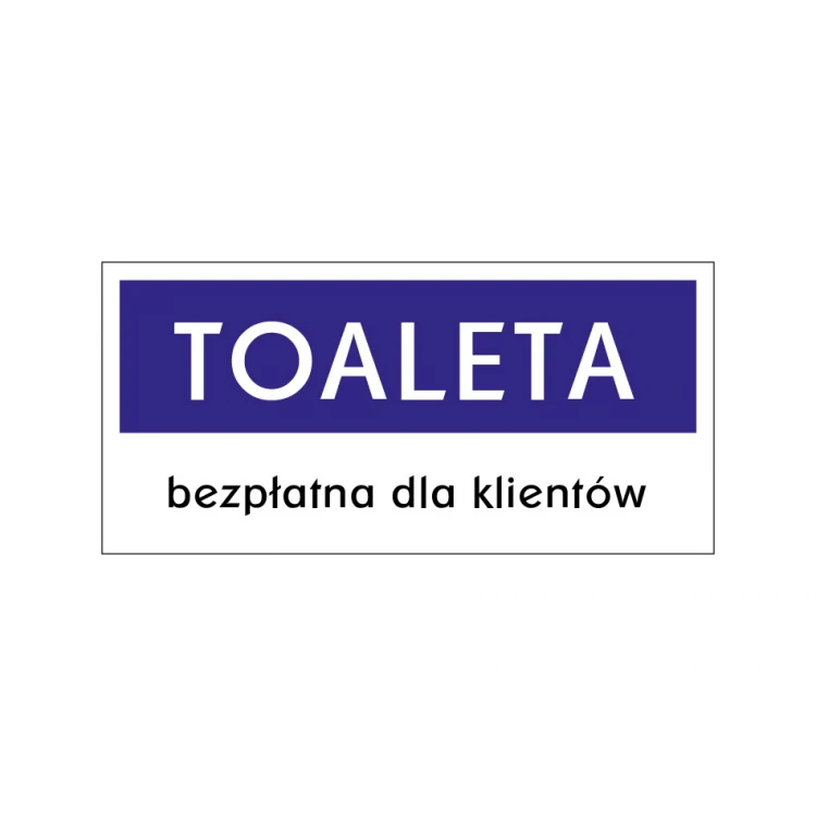 Toilet sign for customers - size 210x100mm - PVC - UV print - TAB172