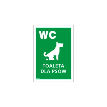 Information sign WC for dogs - size 250x350mm - PVC - colorful UV print - TAB154