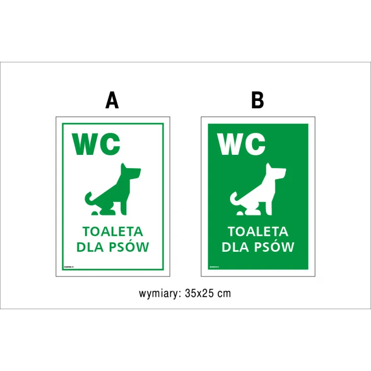Information sign WC for dogs - size 250x350mm - PVC - colorful UV print - TAB154