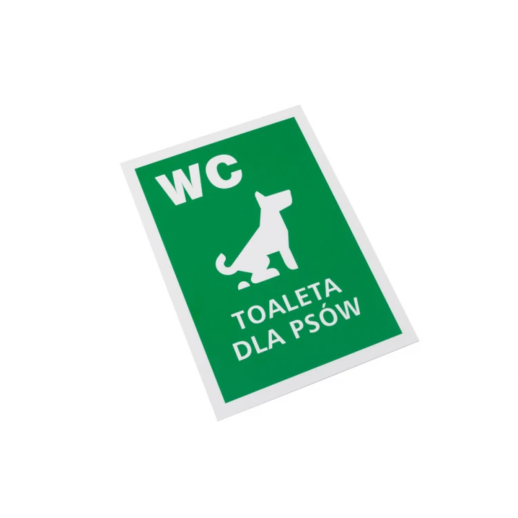 Information sign WC for dogs - size 250x350mm - PVC - colorful UV print - TAB154
