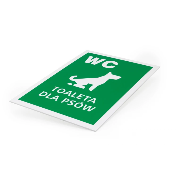 Information sign WC for dogs - size 250x350mm - PVC - colorful UV print - TAB154