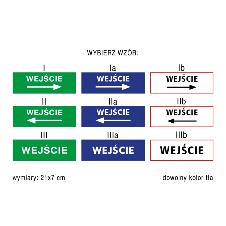 Information sign entrance - size 210x70mm - PVC - UV color print - TAB164