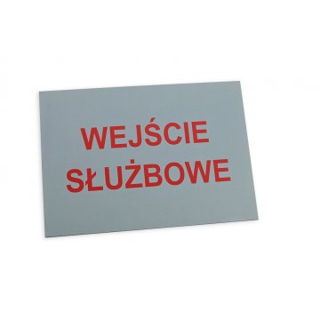 Information sign 'Staff entrance' - size 210x148mm (A5) - UV PRINT
