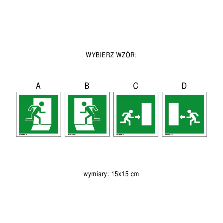 Information sign evacuation exit - size 150x150mm - PVC - UV color print - BHP094