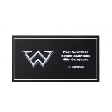 Information plaque with custom text and logo - size 297x158mm - matte acrylic - TAB457