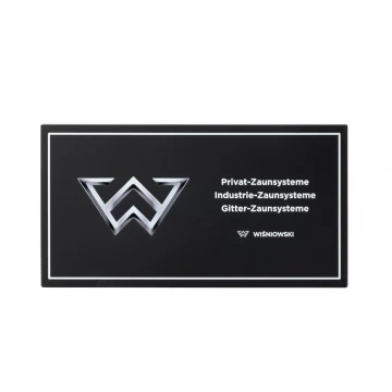 Information plaque with custom text and logo - size 297x158mm - matte acrylic - TAB457
