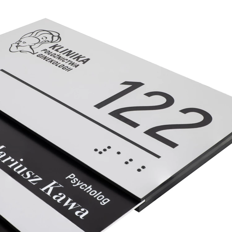 Plaque with interchangeable content and Braille script - size 150x210mm - TAB572
